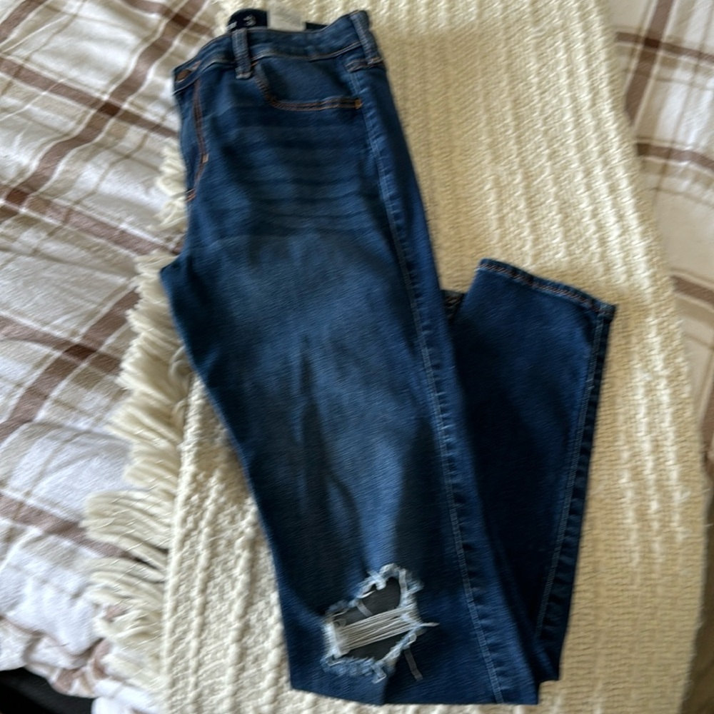 Hollister, dark blue high-rise, super skinny classic stretch jeans